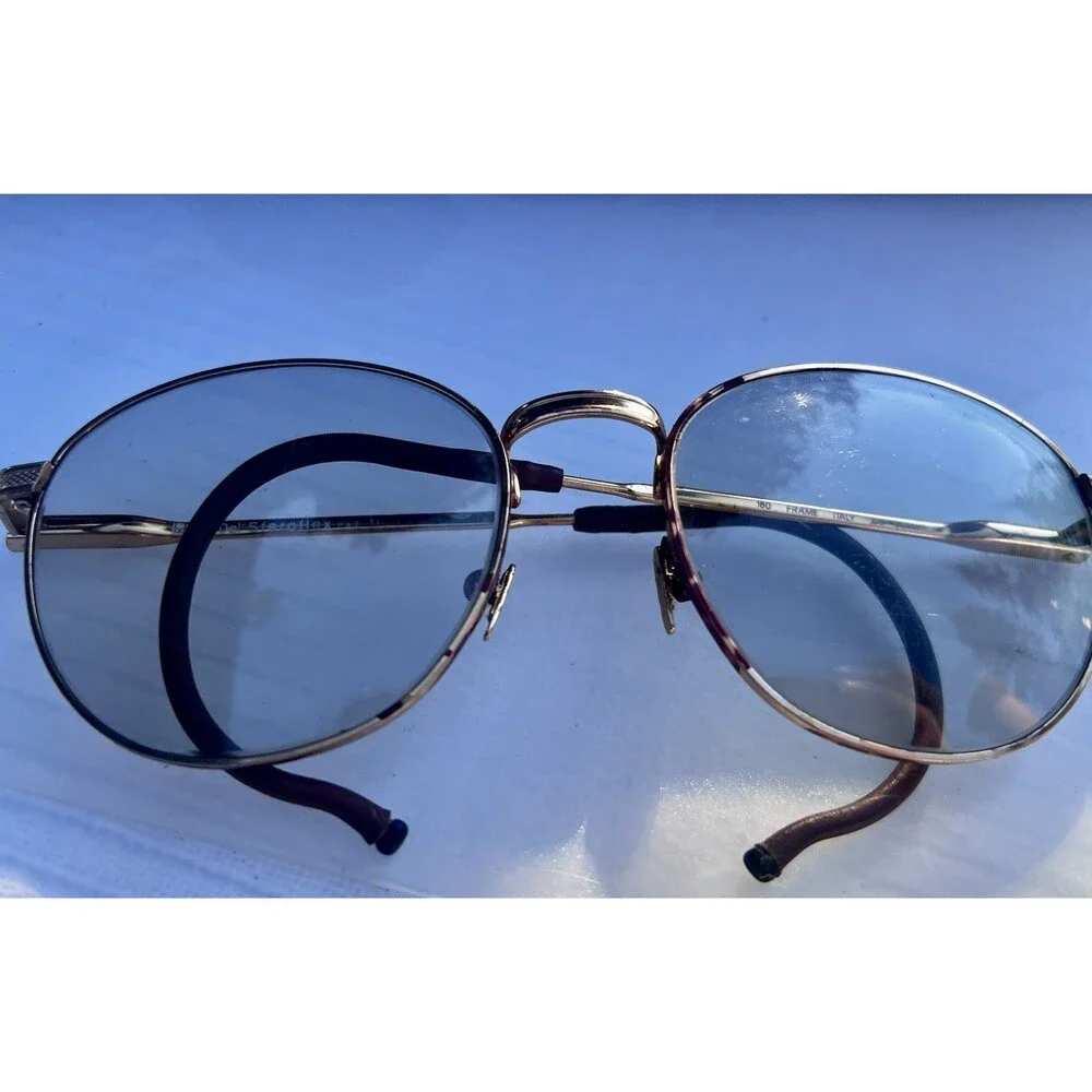 1970s Vintage BerDel Steroflex GEP Gold Eyeglass Frames Italy 55-19 Cable Temple